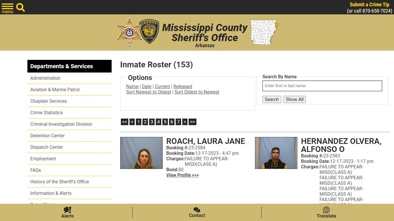 Inmate Roster - Mississippi County AR Sheriff